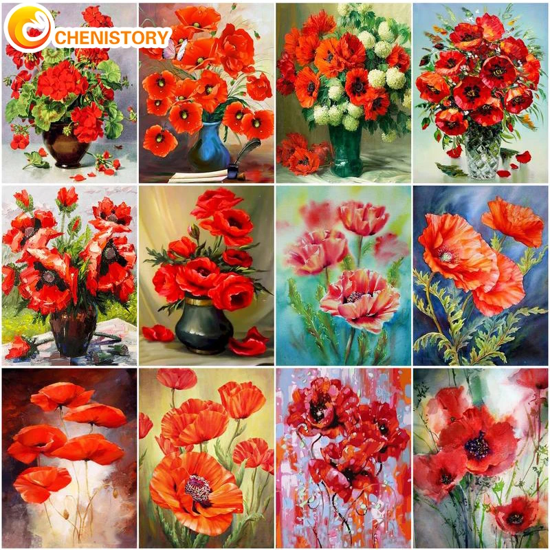 CHENISTORY Painting By Numbers Red Flower Kits For Adults Handpainted DIY Coloring By Number Set Home Decor Drawing On Canvas
CHENISTORY Painting By Numbers Red Flower Kits For Adults Handpainted DIY Coloring By Number Set Home Decor Drawing On Canvas