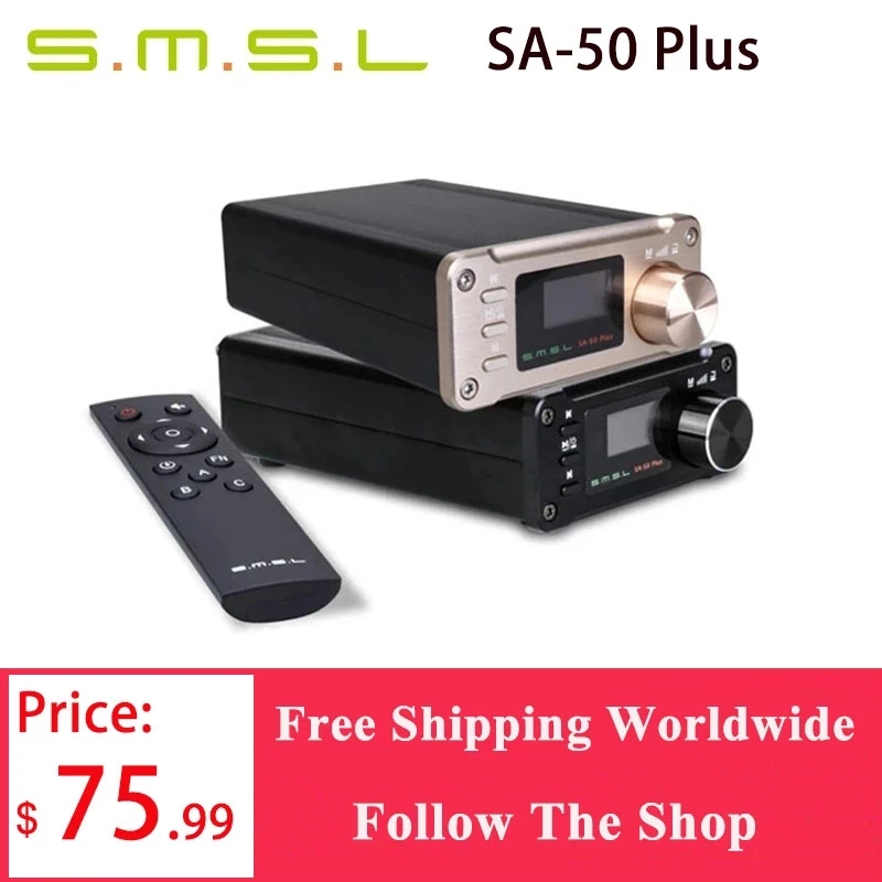 SMSL SA-50 Plus HiFi 50W AUX оптический USB диск портативный усилитель мощности цифровой |