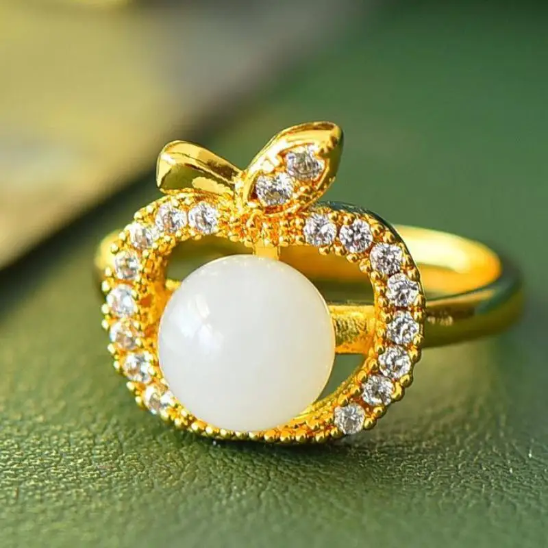 Natural Hetian Jade Jewelry Set Women White Jades With Zircon Apple Pendant Necklace Earrings Studs And Rings Jewellery Sets
Natural Hetian Jade Jewelry Set Women White Jades With Zircon Apple Pendant Necklace Earrings Studs And Rings Jewellery Sets