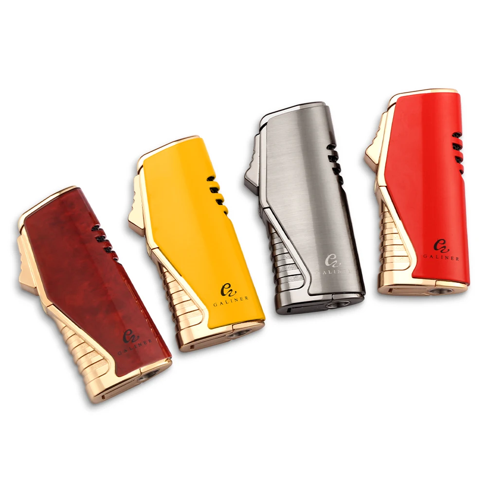 GALINER Metal Windproof Cigar Lighter Pocket Travel Butane Gas Lighters 3 Torch Jet Flame Lighter With Cigar Punch
GALINER Metal Windproof Cigar Lighter Pocket Travel Butane Gas Lighters 3 Torch Jet Flame Lighter With Cigar Punch