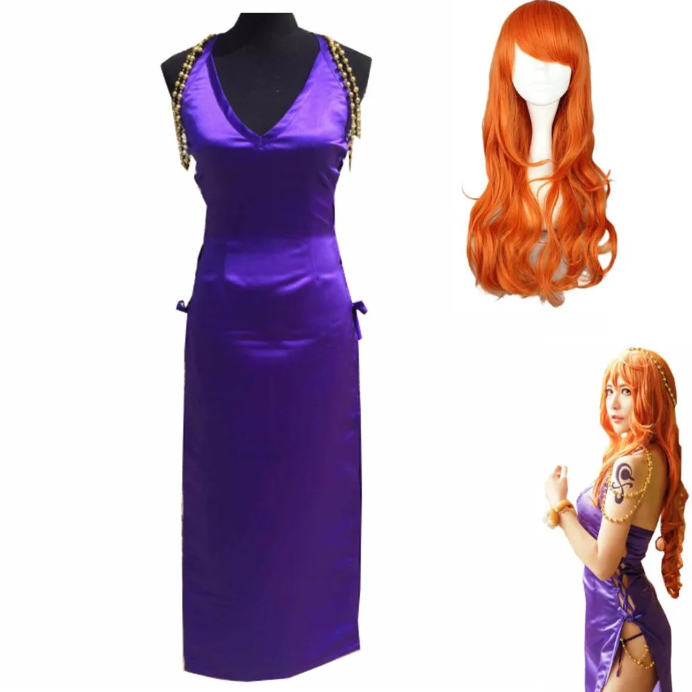 Nami Cat Burglar Anime Cosplay Costume Wig Deep Purple Tight Split Cheongsam Evening Dress Adult Woman Sexy Carnival Party Suit
Nami Cat Burglar Anime Cosplay Costume Wig Deep Purple Tight Split Cheongsam Evening Dress Adult Woman Sexy Carnival Party Suit