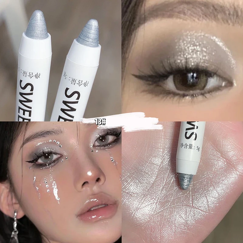 

Matte White Lying Silkworm Highlighter Pen High-gloss Eyeliner Eyes Corner Brightening Pearl Waterproof Glitter Eyeshadow Stick