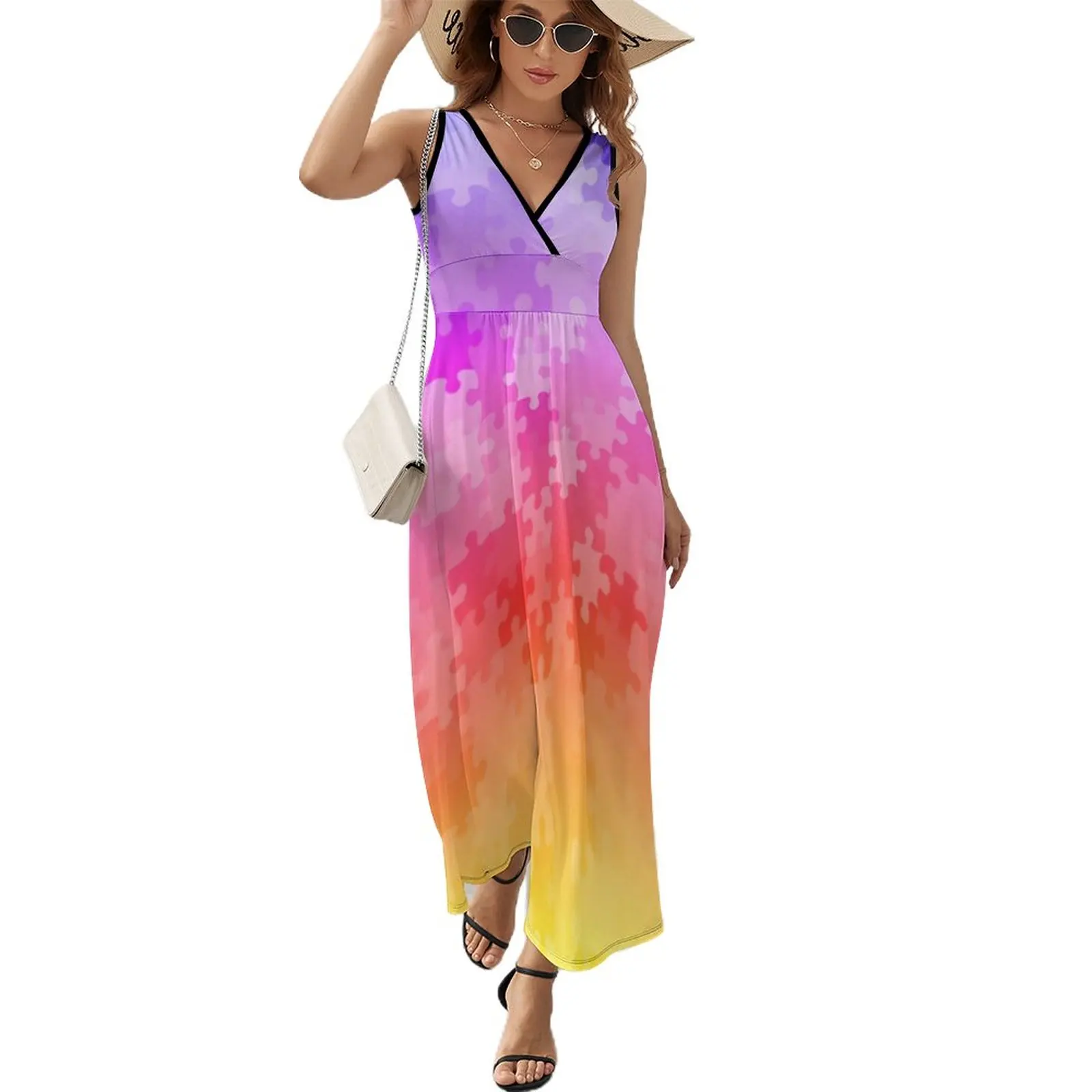 Sunset Ombre Puzzle Pieces Dress Ombre Print Maxi Dress V Neck Boho Beach Long Dresses High Waist Aesthetic Oversized Vestidos
Sunset Ombre Puzzle Pieces Dress Ombre Print Maxi Dress V Neck Boho Beach Long Dresses High Waist Aesthetic Oversized Vestidos