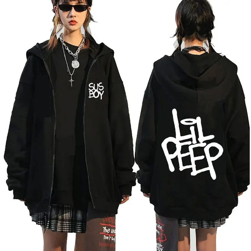 

Модные толстовки Rapper Lil Peep Sus для мальчиков на молнии для мужчин и женщин Повседневный пуловер куртка Свитшот хип-хоп Толстовка Оверсайз уличная одежда