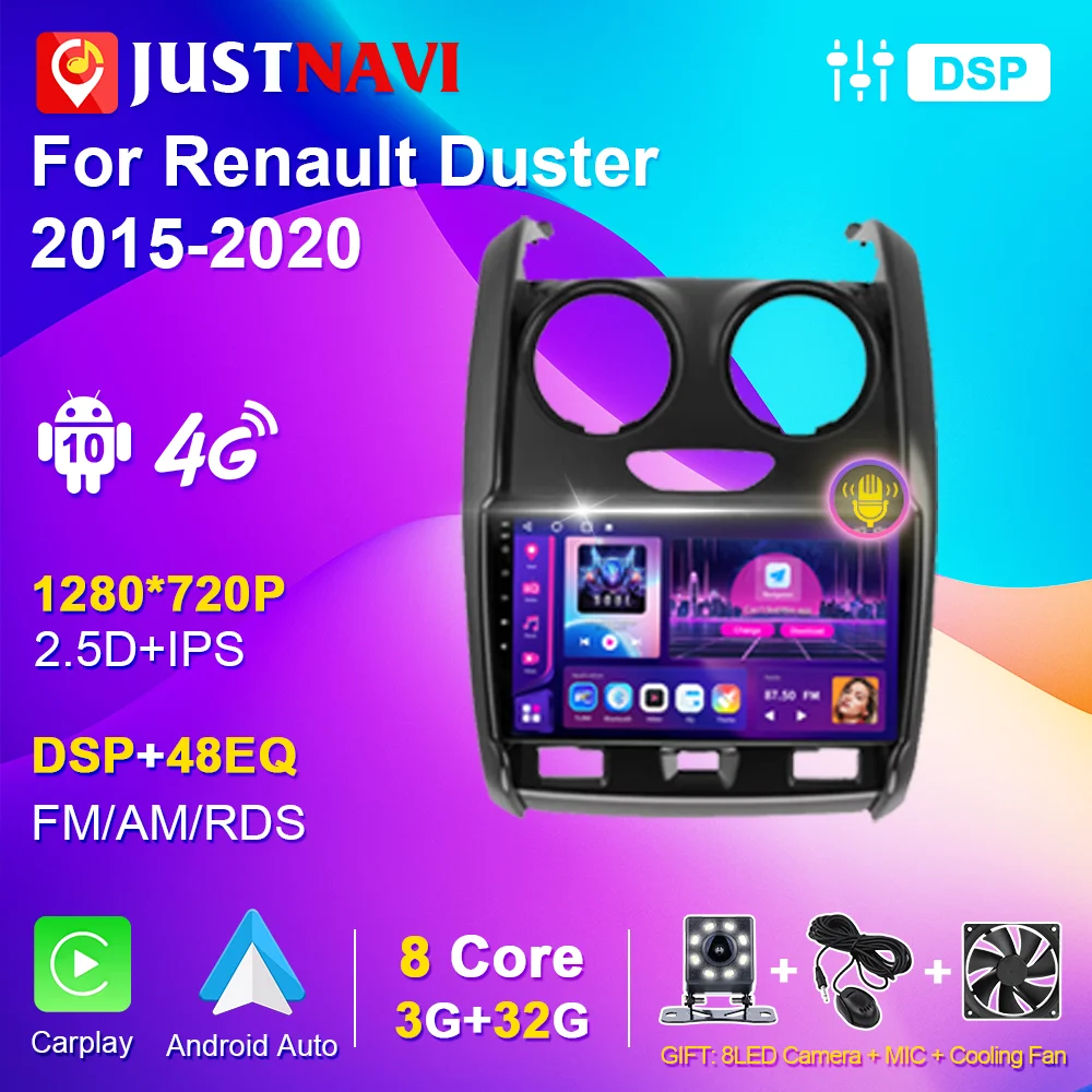 JUSTNAVI IPS Screen 1280*720P for Renault Duster 2015-2020 Car Radio Multimedia Player GPS Navigation Stereo Carplay no 2din DVD
JUSTNAVI IPS Screen 1280*720P for Renault Duster 2015-2020 Car Radio Multimedia Player GPS Navigation Stereo Carplay no 2din DVD