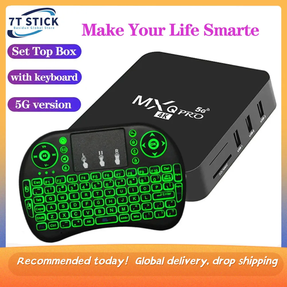 

NEW MXQ PRO 4K Smart TV Box Android 10 RK3128 Media Player 16G 256G Wifi 2.4G Quad-Core Multimedia Player Set Top Box Television