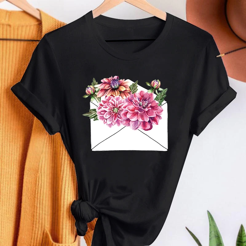 Women T-shirts 90s Fashion Flowers envelope Ladies Clothing T shirt Cartoon Clothes Short Sleeve Spring Summer Female Tee Tshirt
Women T-shirts 90s Fashion Flowers envelope Ladies Clothing T shirt Cartoon Clothes Short Sleeve Spring Summer Female Tee Tshirt