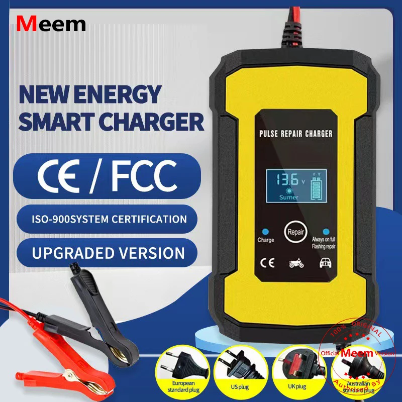 12V 6A Smart Battery Charger Pulse Repair LCD Display Smart Fast Charge AGM Deep Cycle GEL Lead-Acid Charger For Auto Motorcycle
12V 6A Smart Battery Charger Pulse Repair LCD Display Smart Fast Charge AGM Deep Cycle GEL Lead-Acid Charger For Auto Motorcycle