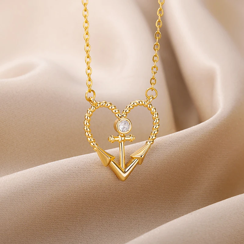 Egyptian Cross Heart Pendants Necklace for Women Stainless Steel Goth Heart Charms Choker Necklaces 2022 Fashion Chains Jewelry
Egyptian Cross Heart Pendants Necklace for Women Stainless Steel Goth Heart Charms Choker Necklaces 2022 Fashion Chains Jewelry