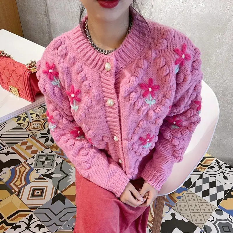 Pink Flower Sweater Cardigan Women's Spring And Autumn 2022 New Design Sense Niche Knitted Top
Pink Flower Sweater Cardigan Women's Spring And Autumn 2022 New Design Sense Niche Knitted Top