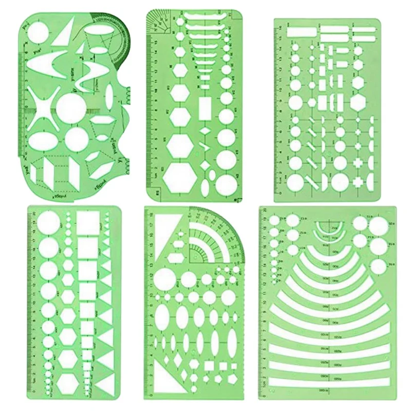 6 Pcs Drawing Roller Drawings Templates Rulers Measuring Roller School Practical Measuring Multifunction Math Stencils Set
6 Pcs Drawing Roller Drawings Templates Rulers Measuring Roller School Practical Measuring Multifunction Math Stencils Set