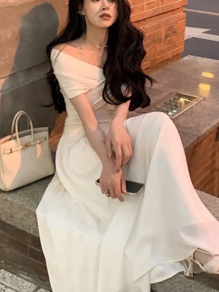 2023 Elegant Fashion Women White Black Off Shoulder Dress Spring Summer A-line Party Prom Long Vestidos Female Evening Robe
2023 Elegant Fashion Women White Black Off Shoulder Dress Spring Summer A-line Party Prom Long Vestidos Female Evening Robe