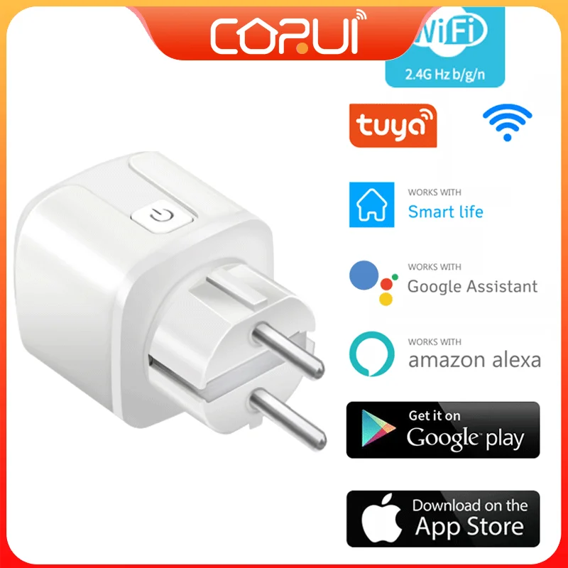 CoRui 16A/20A EU Wifi Smart Plug Power Outlet with Power Monitor Function Smart Socket Work with Alexa Google Home Voice Control
CoRui 16A/20A EU Wifi Smart Plug Power Outlet with Power Monitor Function Smart Socket Work with Alexa Google Home Voice Control