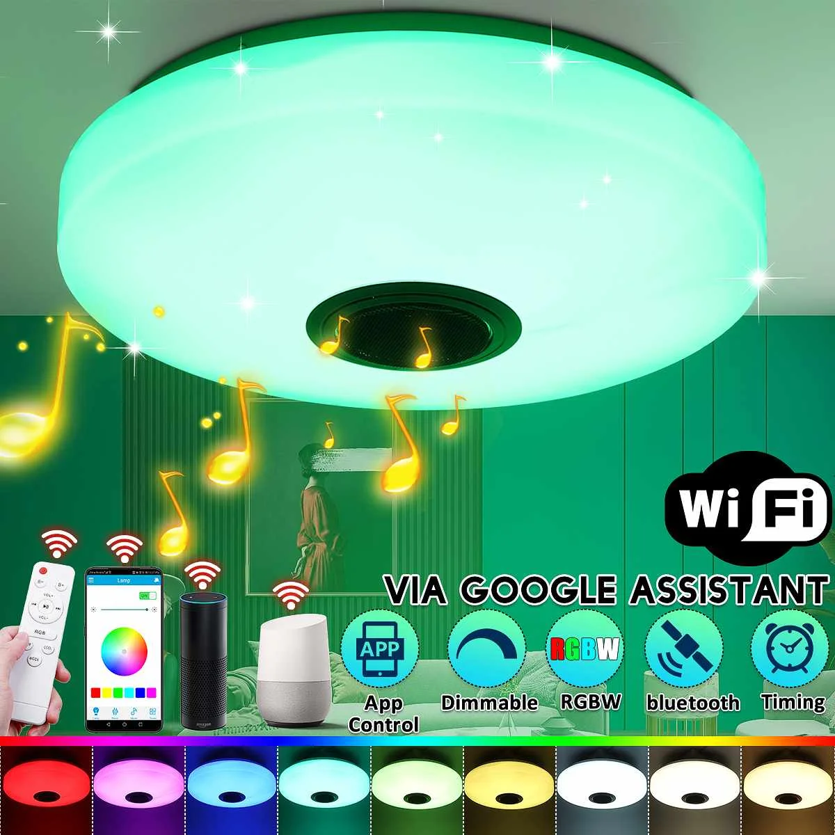 200W WiFi Modern RGB LED Ceiling Lights Home Decor Lighting APP bluetooth Music Light Smart Bedroom Lamp with Remote Control
200W WiFi Modern RGB LED Ceiling Lights Home Decor Lighting APP bluetooth Music Light Smart Bedroom Lamp with Remote Control
