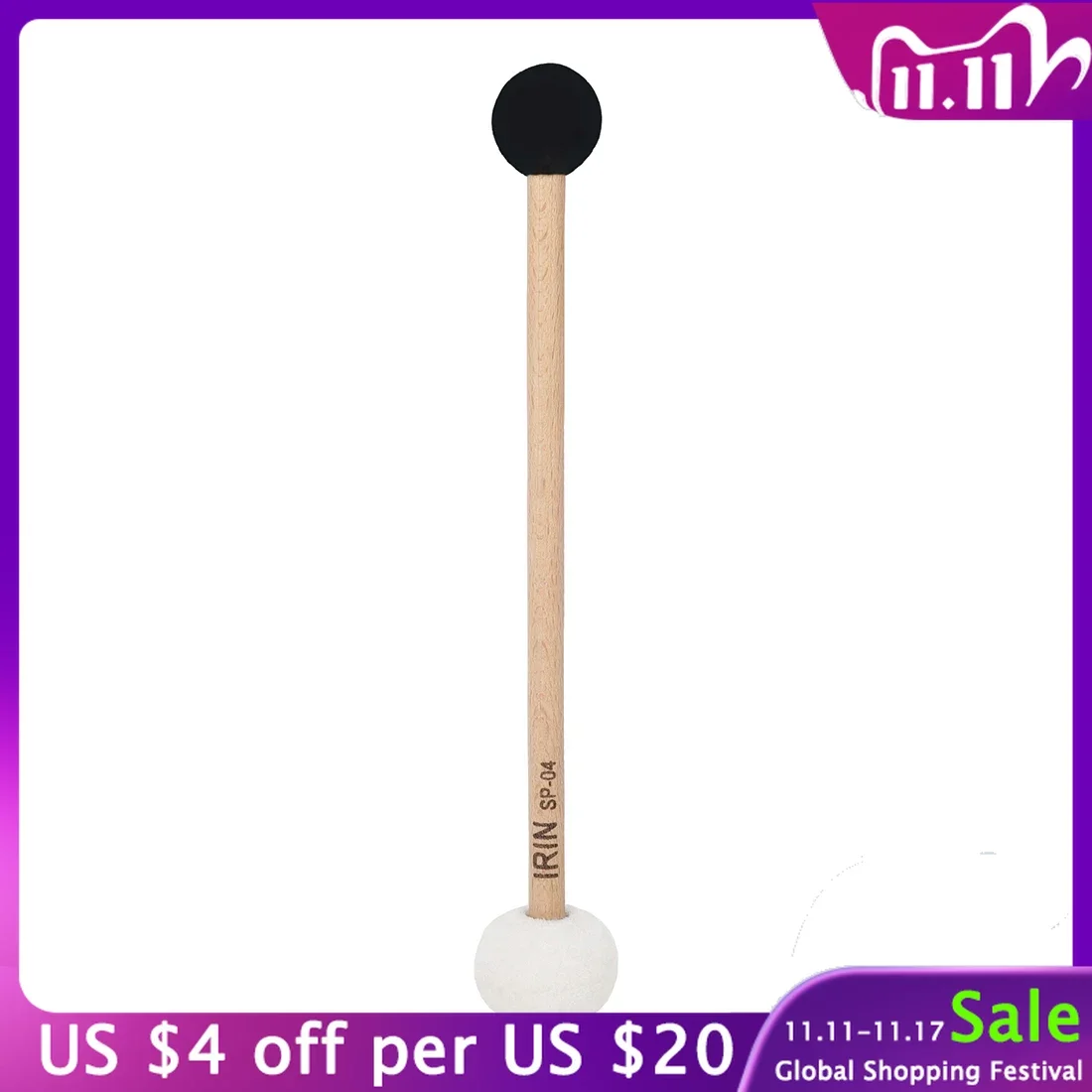 IRIN Bass Double Head Drumsticks Small Plush Drum Mallet For Drum Band Performance Percussion Instrument Accessories
IRIN Bass Double Head Drumsticks Small Plush Drum Mallet For Drum Band Performance Percussion Instrument Accessories
