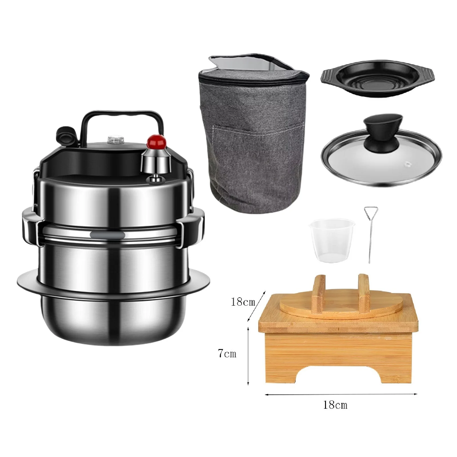 

1.6L 304 Stainless Steel Portable Micro Pressure Cooker Outdoor Camping Cooker Household 5-minute Quick Cooking Pot