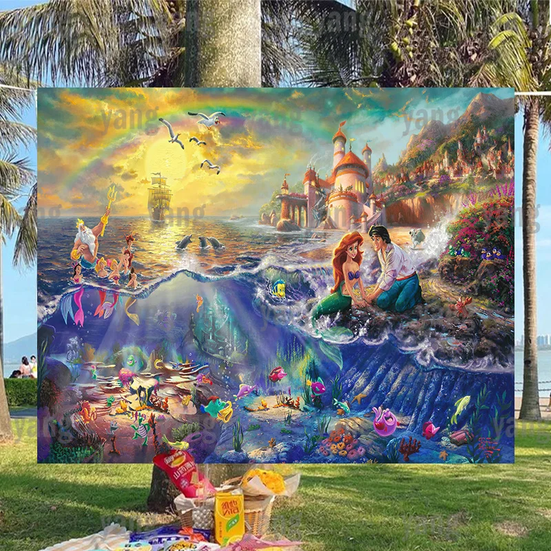 Custom Gorgeous Castles And Rainbow Disney The Little Mermaid Princess Ariel Background Backdrop Happy Birthday Party Decoration
Custom Gorgeous Castles And Rainbow Disney The Little Mermaid Princess Ariel Background Backdrop Happy Birthday Party Decoration