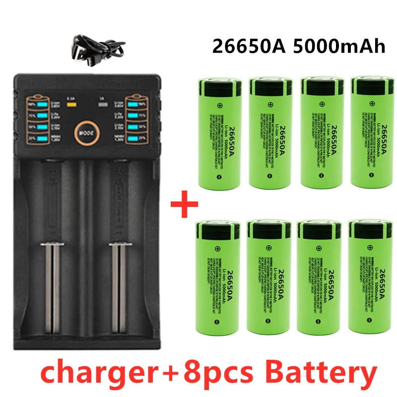 100% New Original high quality 26650 battery 5000mAh 3.7V 50A lithium ion rechargeable battery for 26650A LED flashlight+charger
100% New Original high quality 26650 battery 5000mAh 3.7V 50A lithium ion rechargeable battery for 26650A LED flashlight+charger