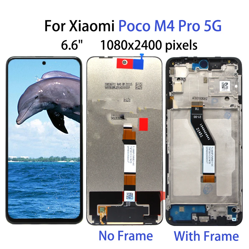 

Original For Xiaomi Poco M4 Pro 5G LCD Display Touch Screen Glass Panel Digitizer Assembly Sensor with Frame Mobile Pantalla