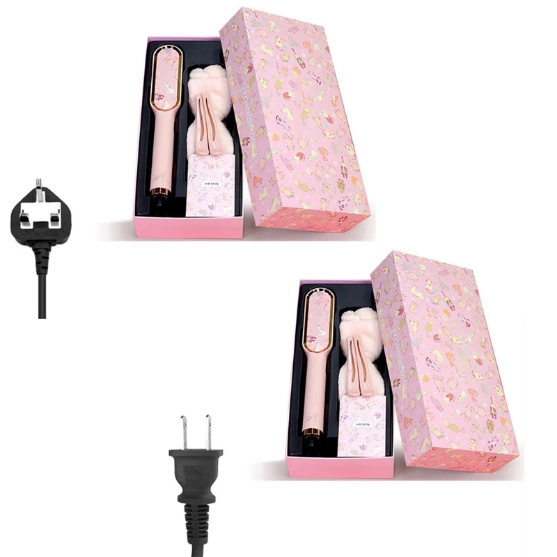 2-in-1 Hair Straightener Comb Hair Curler Brush Hair Styling Tool Home Travel N0PF
2-in-1 Hair Straightener Comb Hair Curler Brush Hair Styling Tool Home Travel N0PF