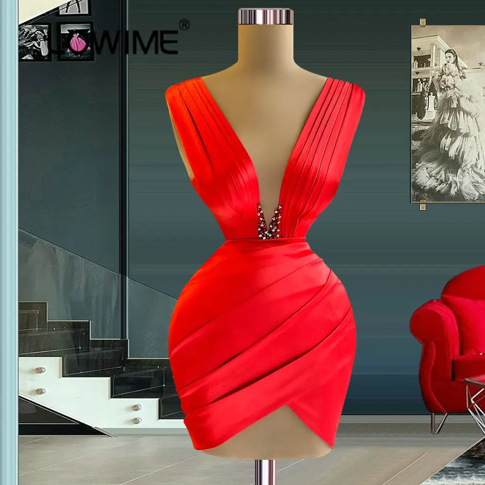 Red Sexy Deep V Neck Short Prom Dresses 2022 Simple Mermaid Party Gowns Satin Mini Night Club Vestidos De Cocktail
Red Sexy Deep V Neck Short Prom Dresses 2022 Simple Mermaid Party Gowns Satin Mini Night Club Vestidos De Cocktail