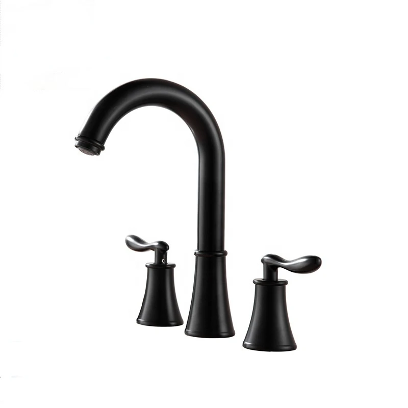 Wholesale modern brass black painted bathroom faucet 3pcs set three hole basin faucet mixer BF0401
Wholesale modern brass black painted bathroom faucet 3pcs set three hole basin faucet mixer BF0401