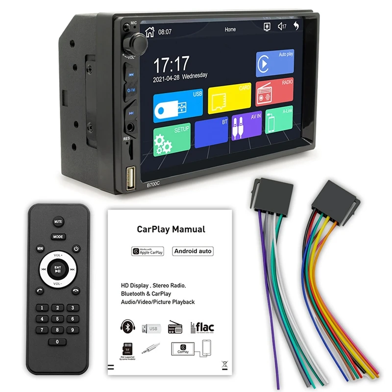 7 Inch Multimedia MP5 Player Press Screen 2 Din Car Stereo Radio Bluetooth FM AUX Input With Carplay Function B700C
7 Inch Multimedia MP5 Player Press Screen 2 Din Car Stereo Radio Bluetooth FM AUX Input With Carplay Function B700C
