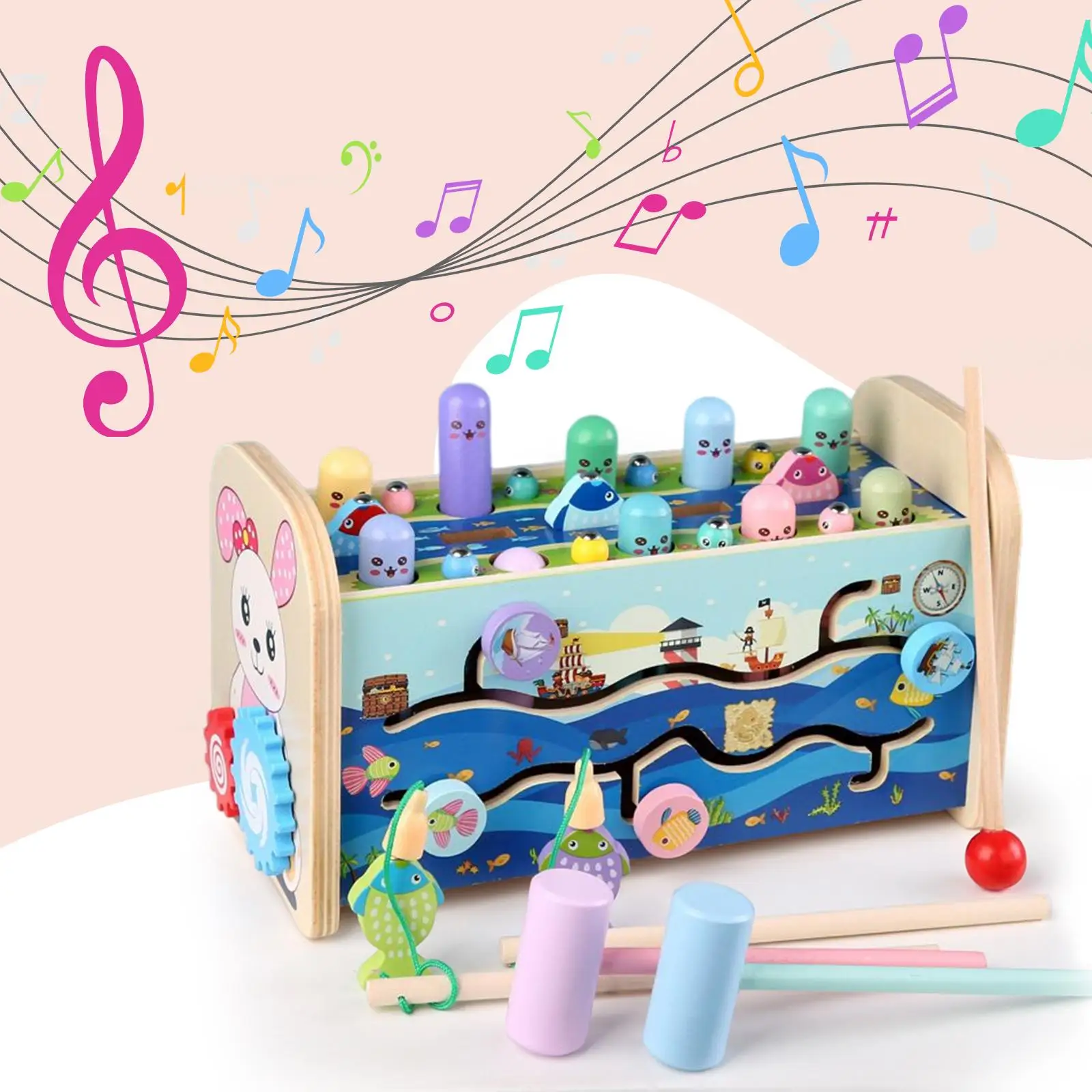 Wooden Montessori Toy Pounding Fine Skills Learning Early Educational Xylophone for Kids
Wooden Montessori Toy Pounding Fine Skills Learning Early Educational Xylophone for Kids