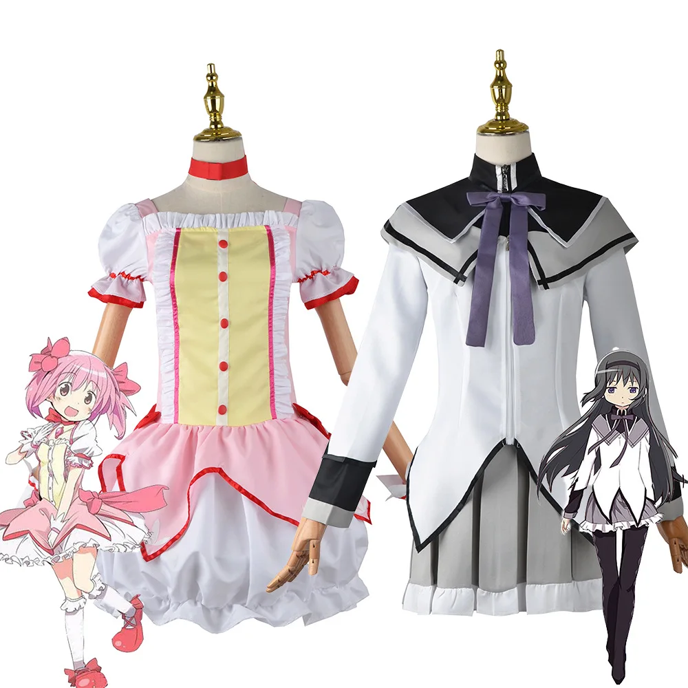 

Anime Magical Girl Puella Magi Madoka Magica Cosplay Costumes Akemi Homura Kaname Halloween Costumes for Women Lolita Dress