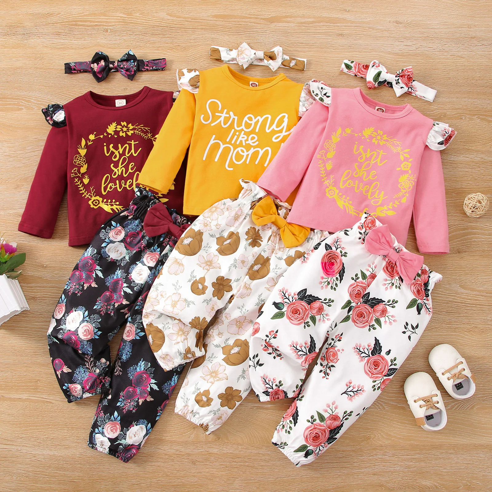 Newborn Clothing Sets Baby Girl Clothes Children Letter Ruffle Bodysuit + Floral Bow Pants 2pcs Set Infant Spring Casual Outfits
Newborn Clothing Sets Baby Girl Clothes Children Letter Ruffle Bodysuit + Floral Bow Pants 2pcs Set Infant Spring Casual Outfits