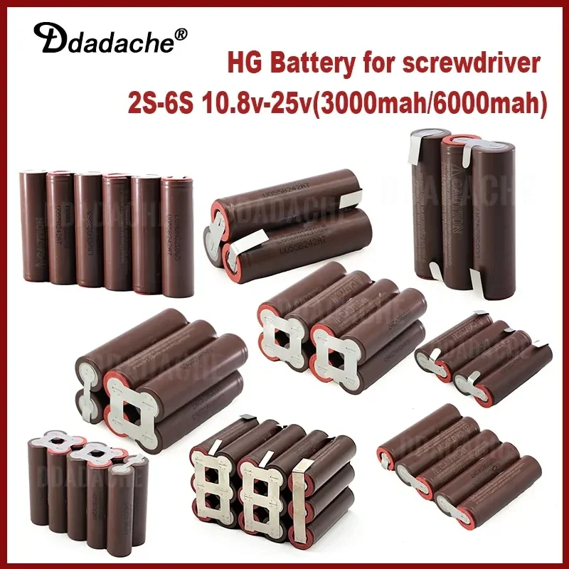 Free Shipping Hot Selling 3S 10.8V 12.6V 18V 18650 HG2 3000mAh 6000mAh Lithium Battery Screwdriver Battery 30A Solder Bar
Free Shipping Hot Selling 3S 10.8V 12.6V 18V 18650 HG2 3000mAh 6000mAh Lithium Battery Screwdriver Battery 30A Solder Bar