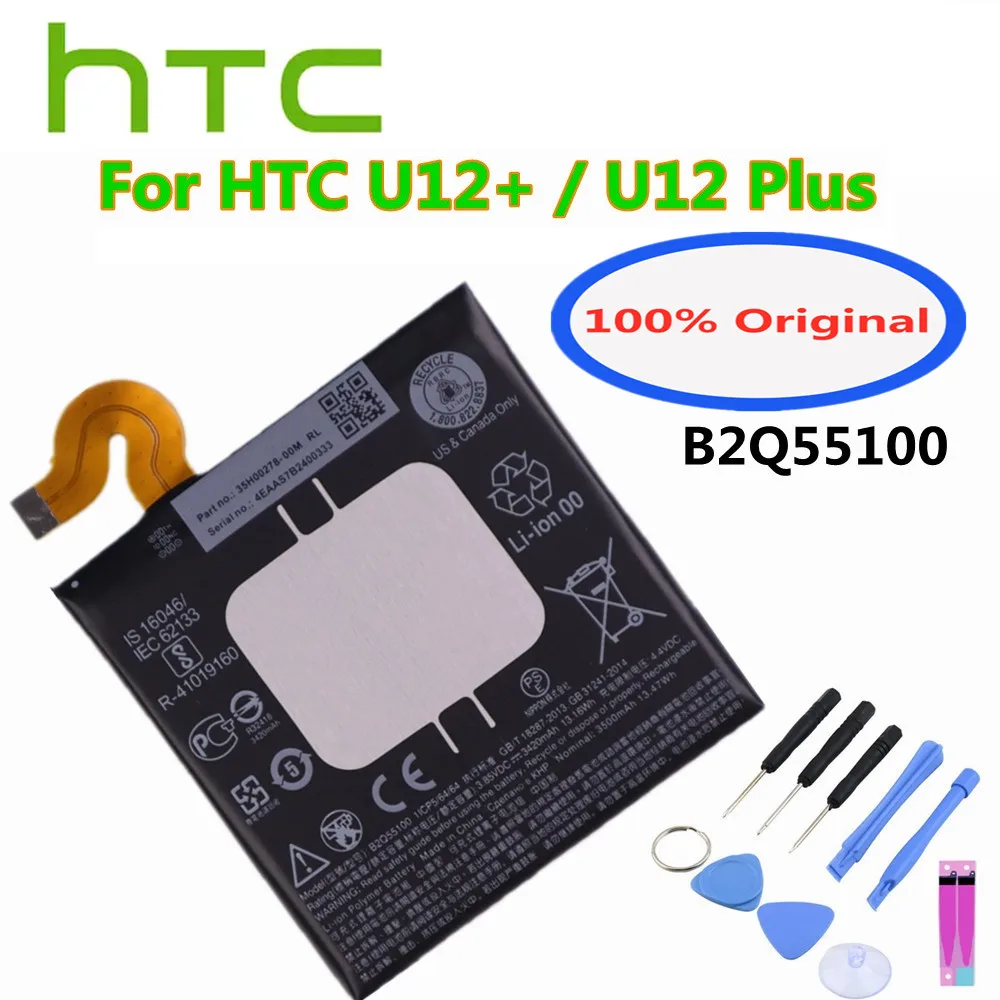 Оригинальный аккумулятор HTC 3500 мАч для мобильного телефона HTC U12 / U12 Plus, аккумулятор большой емкости B2Q55100 для смартфона, батареи + набор инструментов 
Оригинальный аккумулятор HTC 3500 мАч для мобильного телефона HTC U12 / U12 Plus, аккумулятор большой емкости B2Q55100 для смартфона, батареи + набор инструментов