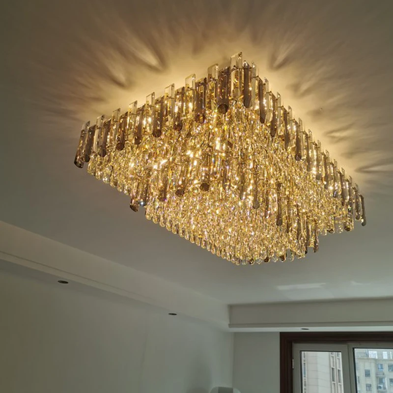 Modern Luxury Crystal Ceiling Chandelier For Living Dining Room New Design Kitchen Rectangular LED Light Luster Indoor Lighting
Modern Luxury Crystal Ceiling Chandelier For Living Dining Room New Design Kitchen Rectangular LED Light Luster Indoor Lighting
