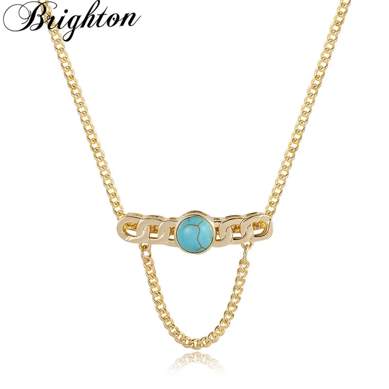 Brighton Unusual Vintage Bijou Metal Blue Stone Pendant Necklaces For Women Party Jewelry Chain Choker Punk Fashion Accessories
Brighton Unusual Vintage Bijou Metal Blue Stone Pendant Necklaces For Women Party Jewelry Chain Choker Punk Fashion Accessories