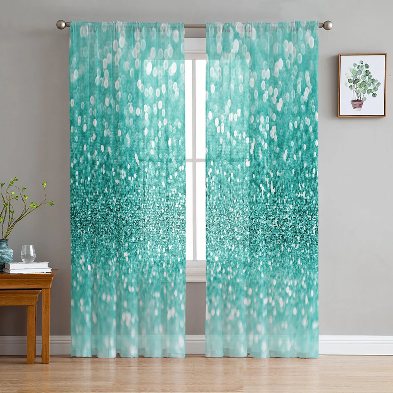 Metal Gem Turquoise Gauze Curtains For Children's Bedroom Kitchen Screen For Living Room Holiday Decor Voile Curtain
Metal Gem Turquoise Gauze Curtains For Children's Bedroom Kitchen Screen For Living Room Holiday Decor Voile Curtain