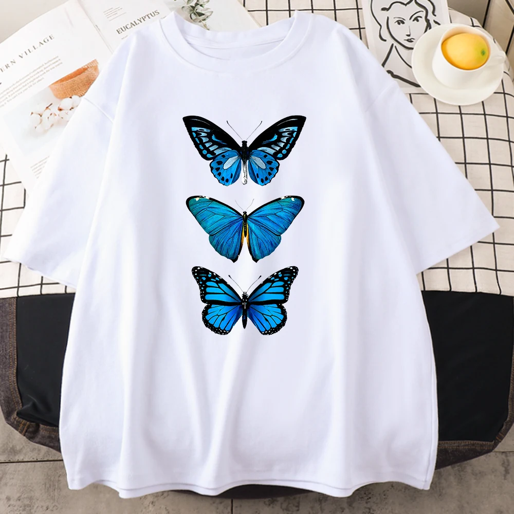 Womans T-Shirt Pretty Blue Butterfly Printed Top Female Loose Oversize Tops Korean Fashion Vintage Animal 2022 New Lady T-Shirts
Womans T-Shirt Pretty Blue Butterfly Printed Top Female Loose Oversize Tops Korean Fashion Vintage Animal 2022 New Lady T-Shirts
