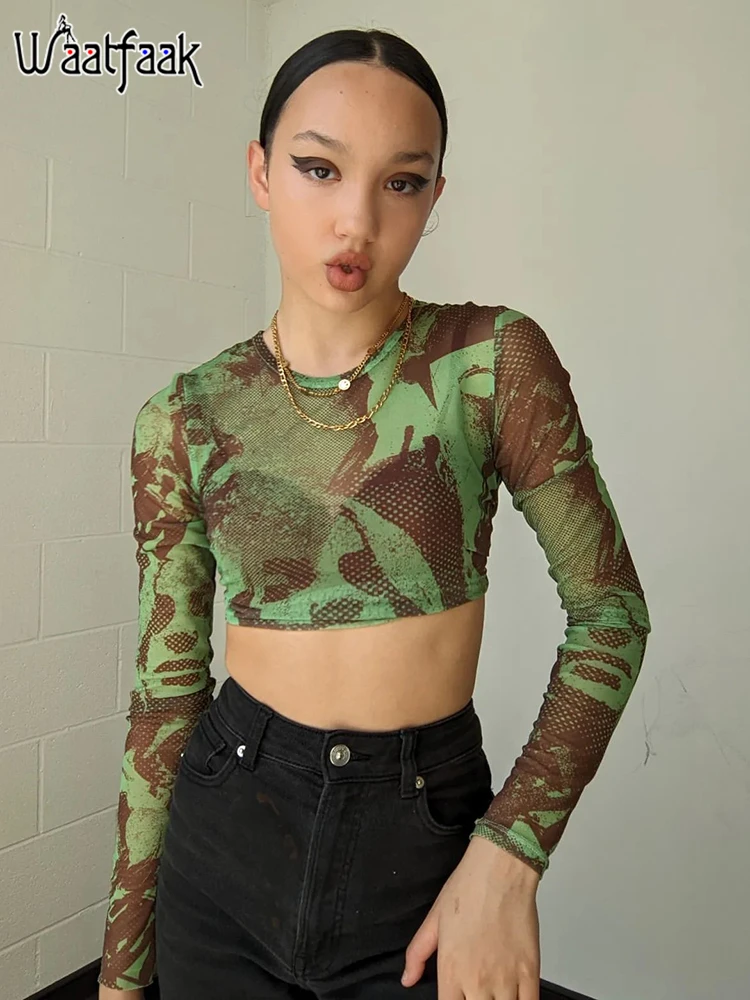Waatfaak зеленая эстетика Y2K, Женская Прозрачная Футболка с круглым вырезом, уличная одежда, Клубная одежда, сексуальный укороченный топ в стиле...
Waatfaak зеленая эстетика Y2K, Женская Прозрачная Футболка с круглым вырезом, уличная одежда, Клубная одежда, сексуальный укороченный топ в стиле...