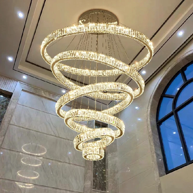 Modern Luxury K9 Crystal Led Pendant Light Gold Round Ring Chandeliers Living Dining Room Hanging Lamps For Ceiling
Modern Luxury K9 Crystal Led Pendant Light Gold Round Ring Chandeliers Living Dining Room Hanging Lamps For Ceiling