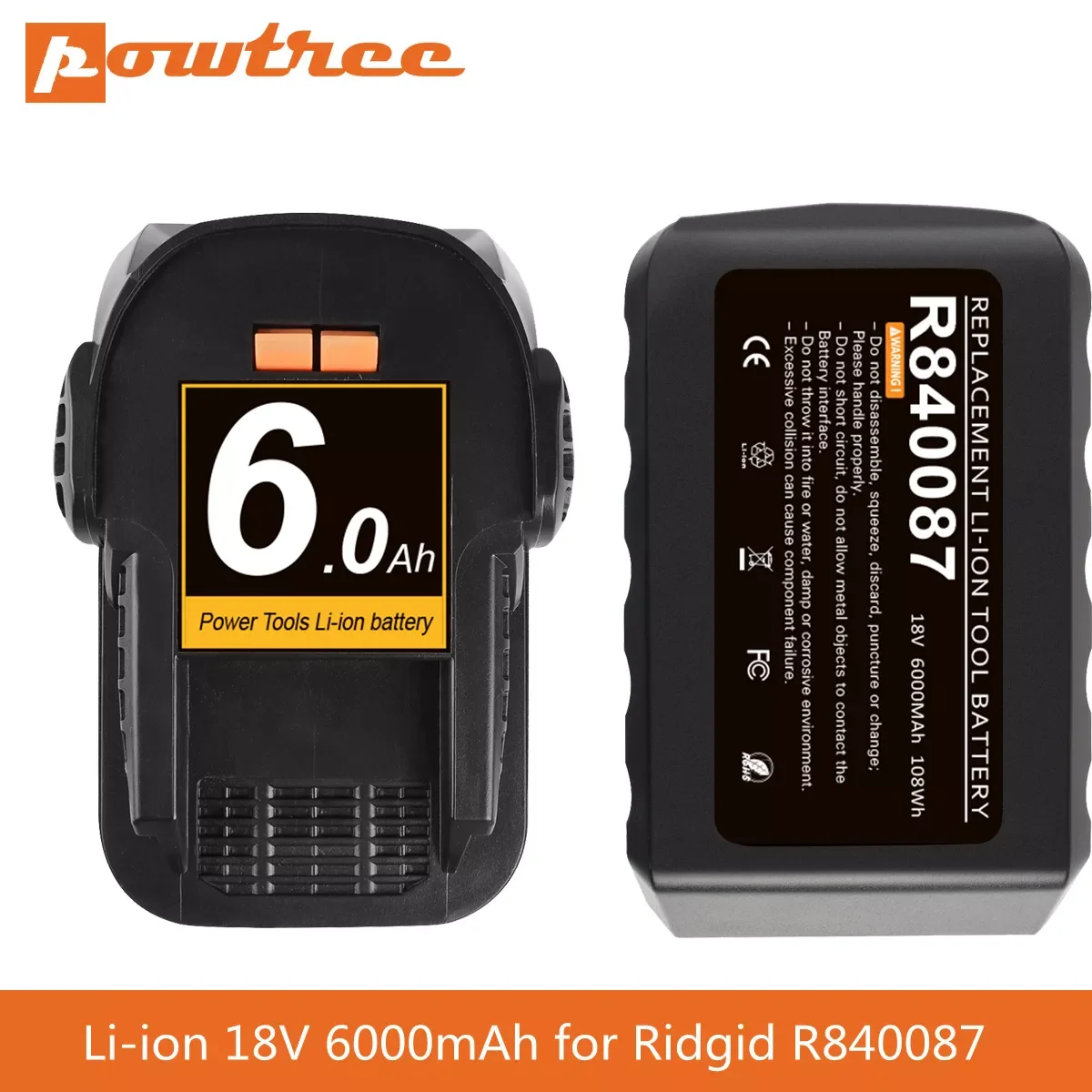 18V 4.0Ah R840087 Battery for Ridgid 18V Battery R840083 R840086 R840084 AC840085, Cell9102 Replacement Ridgid Battery
18V 4.0Ah R840087 Battery for Ridgid 18V Battery R840083 R840086 R840084 AC840085, Cell9102 Replacement Ridgid Battery