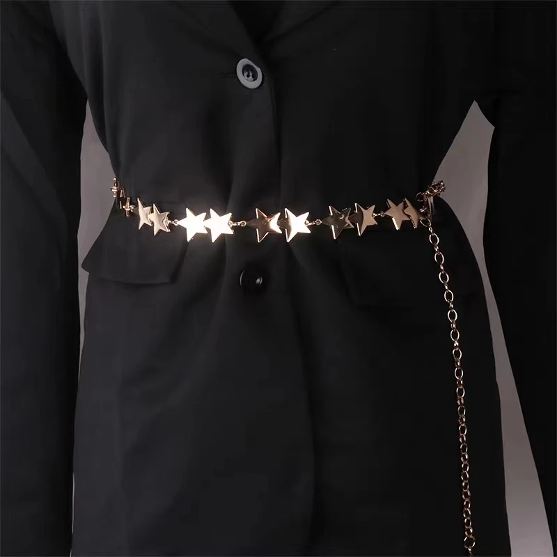 Women's Waist Chain Alloy Five-pointed Star Chain Belt Fashion Trend Decoration with Shorts Skirt Designer Waist Chain
Women's Waist Chain Alloy Five-pointed Star Chain Belt Fashion Trend Decoration with Shorts Skirt Designer Waist Chain