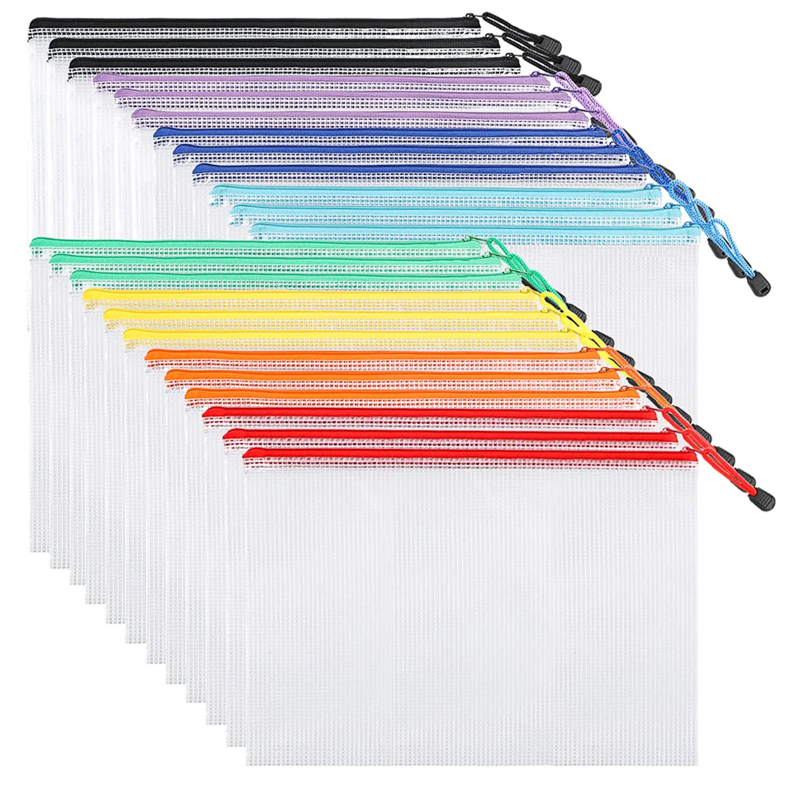 24 Piece Mesh Zipper Bags Zipper Bags, Puzzle Bags for Organized Storage, Zipper Document Bags for School and Office Supplies
24 Piece Mesh Zipper Bags Zipper Bags, Puzzle Bags for Organized Storage, Zipper Document Bags for School and Office Supplies
