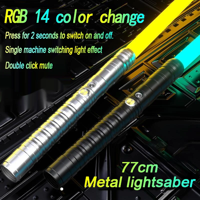 High Quality Lightsaber Metal Handle Laser Sword Toy Grb 14color Change Battle Sound Effect Kids Cosplay Birthday Christmas Gift
High Quality Lightsaber Metal Handle Laser Sword Toy Grb 14color Change Battle Sound Effect Kids Cosplay Birthday Christmas Gift