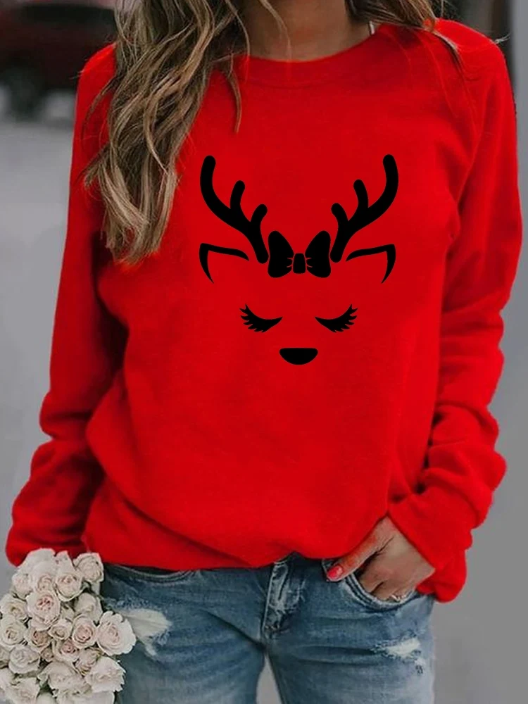 Festival Pullovers Deer Face Trend Cute 90s Merry Christmas Fashion Women Casual Female Hoodies Print Woman Graphic Sweatshirts
Festival Pullovers Deer Face Trend Cute 90s Merry Christmas Fashion Women Casual Female Hoodies Print Woman Graphic Sweatshirts