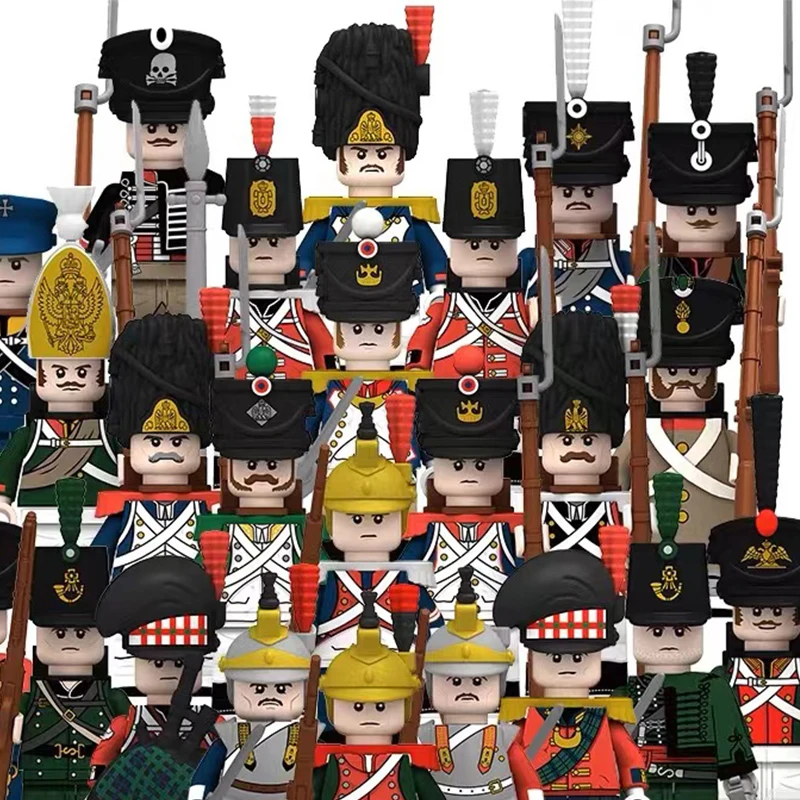 

2PCS Napoleonic Wars British Russian French Infantry Figures Building Blocks Military WW2 German Zombie Army Soldiers Bricks Toy