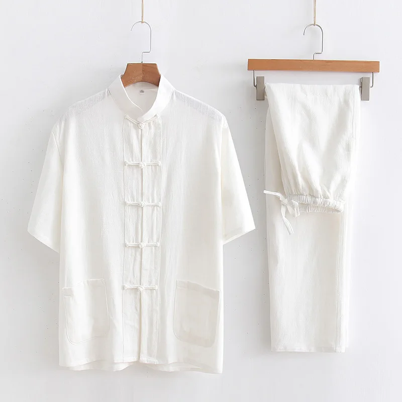 Men's Tang Suit Short-sleeved Cotton And Linen Kung Fu Suit Tai Chi Casual Meditation Clothing Handmade Buckle Summer
Men's Tang Suit Short-sleeved Cotton And Linen Kung Fu Suit Tai Chi Casual Meditation Clothing Handmade Buckle Summer