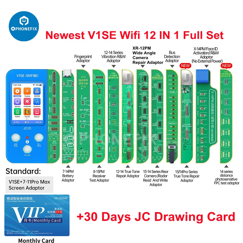 JC V1SE for iPhone 11 12 13 14 Pro MAX Photosensitive Original Color Rear Camera Battery Fingerprint Serial Number Programmer
JC V1SE for iPhone 11 12 13 14 Pro MAX Photosensitive Original Color Rear Camera Battery Fingerprint Serial Number Programmer