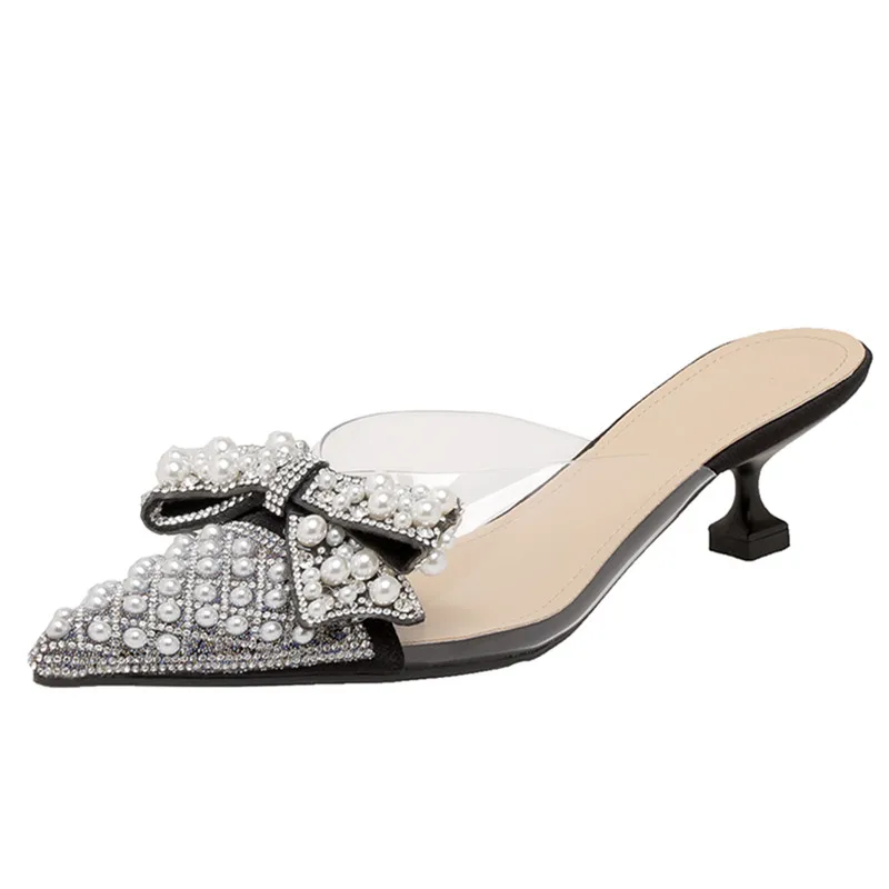 

Pointed Bling Pearl Charm Fashion Women's Single Shoes Zapatos Mujer Elegantes Con Tacones Bajos Zapatos De Mujer Envío Gratis