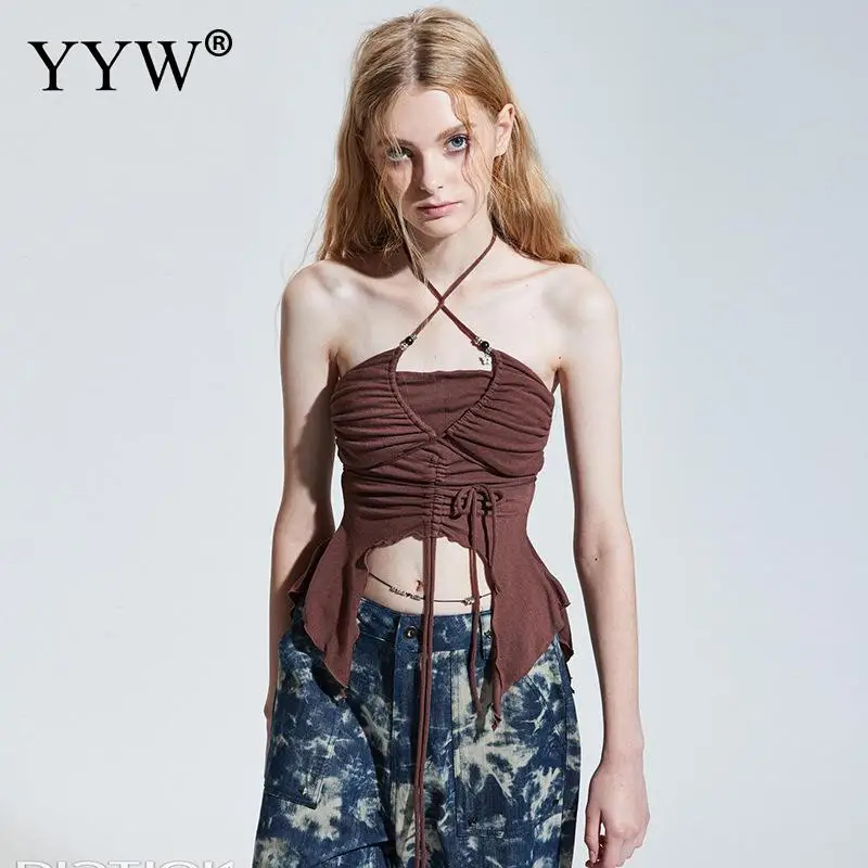 European And American Style Women'S Clothing Spring Halter Neck Tie One-Word Neck Fungus Edge Sexy Backless Tight-Fitting Vest
European And American Style Women'S Clothing Spring Halter Neck Tie One-Word Neck Fungus Edge Sexy Backless Tight-Fitting Vest