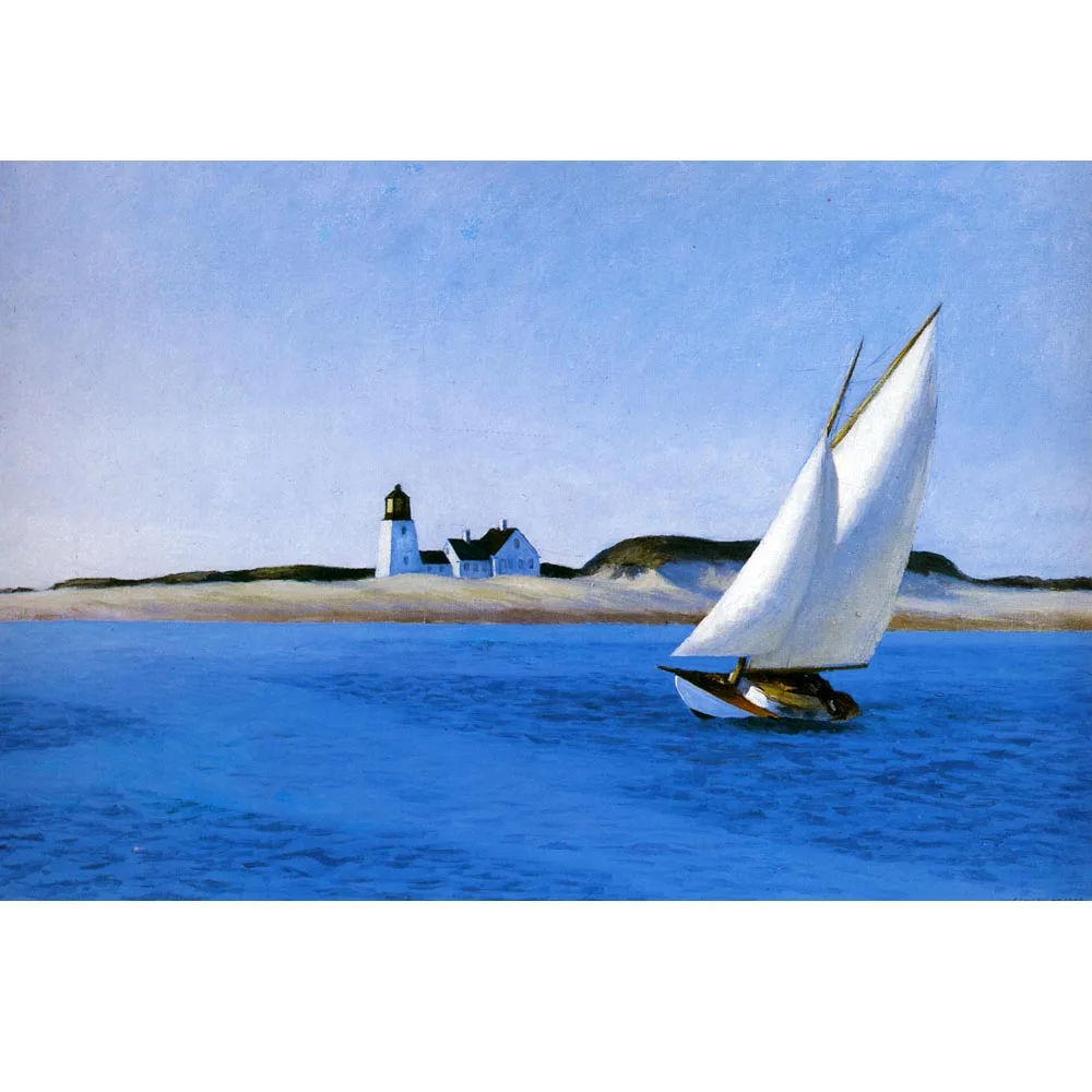 

Hand painted high quality reproduction of The Long Leg by Edward Hopper Seascape oil painting Modern home wall decor picture