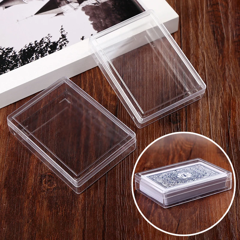 

2 шт., прозрачные пластиковые коробки для хранения игральных карт
